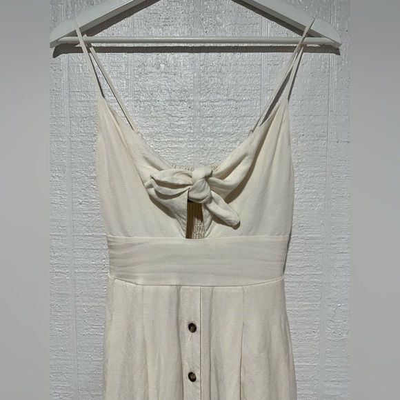 Express linen blend Midi Dress cream size XXS - Picture 2 of 12